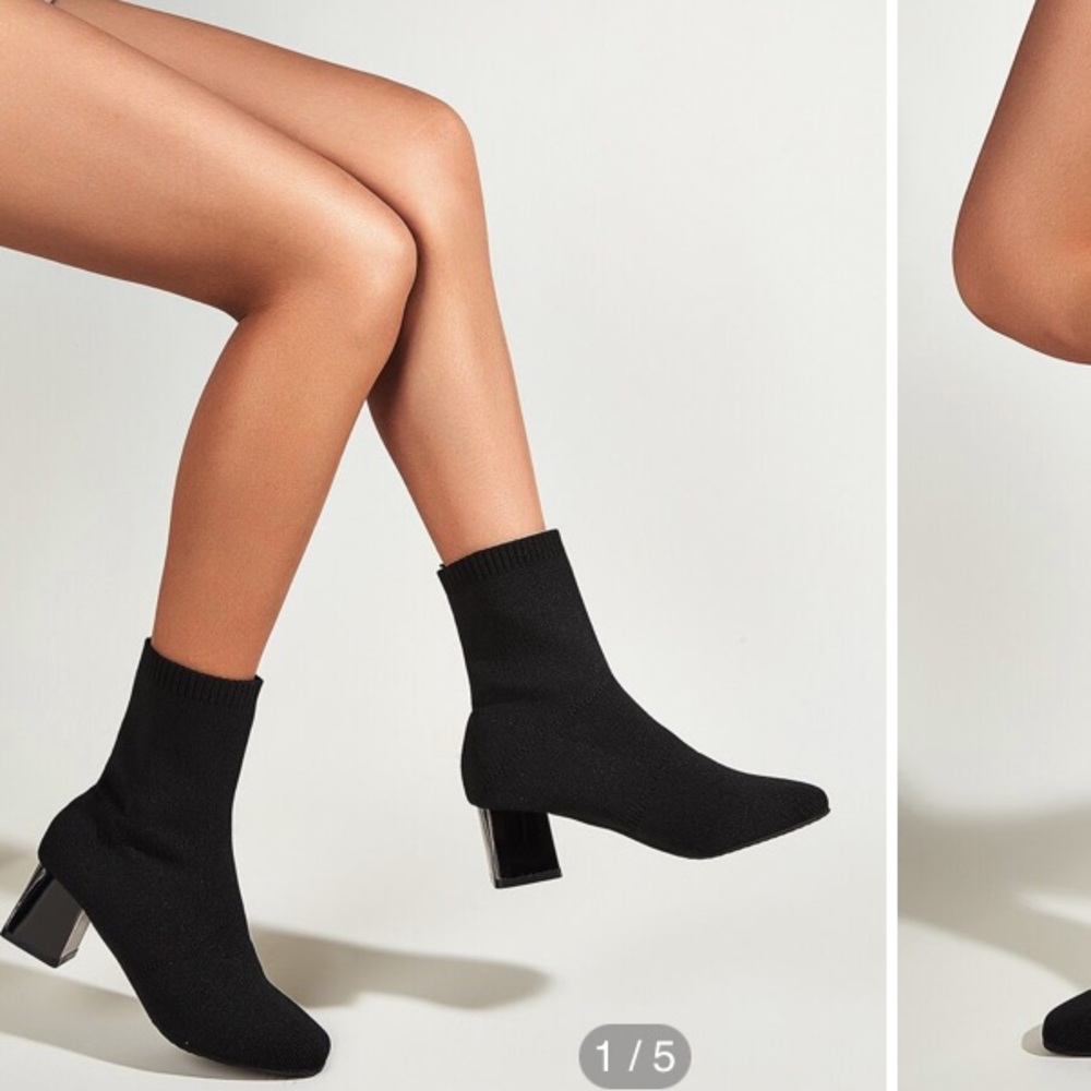 Zara knit stretch ankle booties